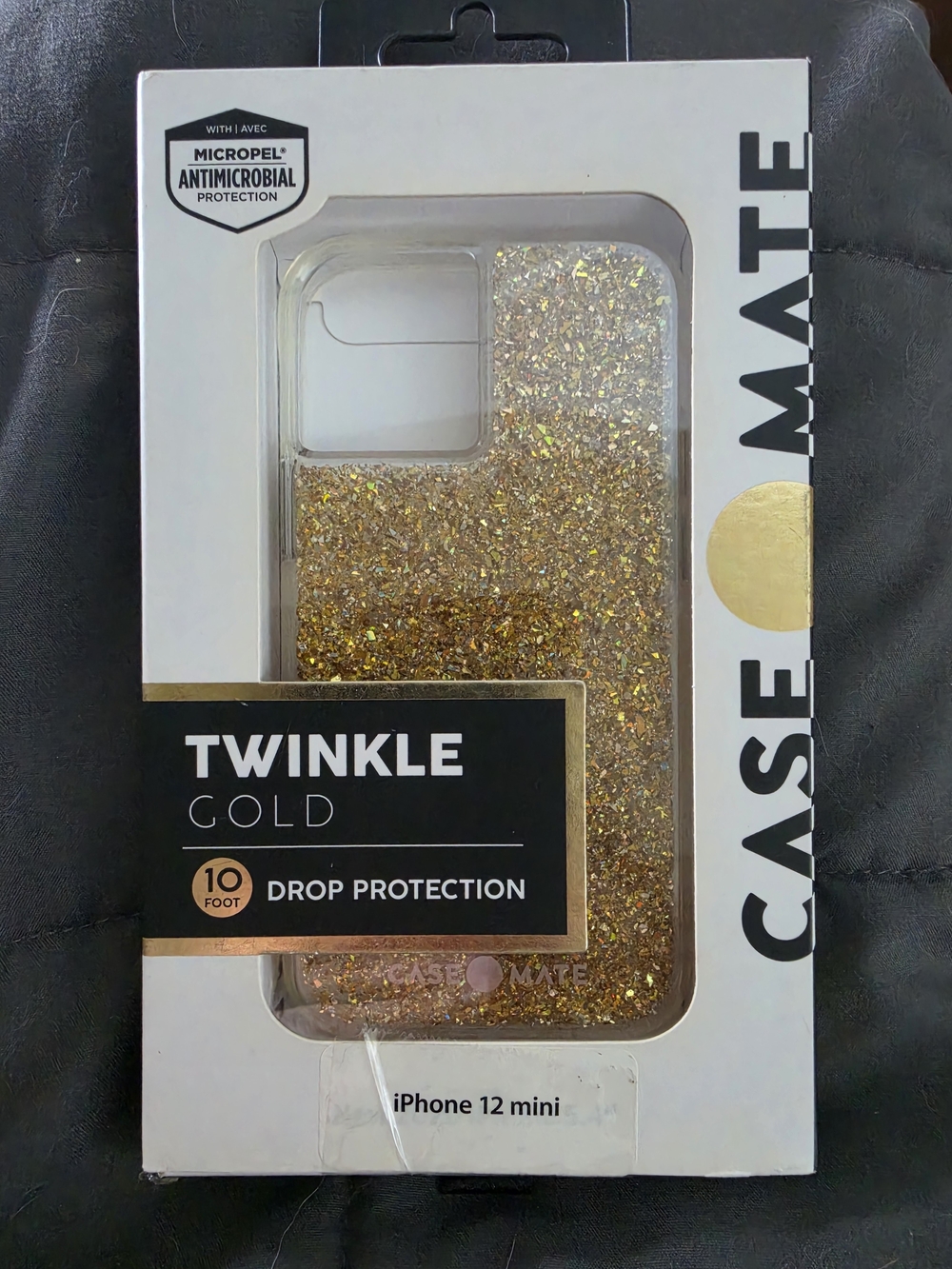 ^ Case-Mate Twinkle Gold Glitter Case for iPhone 12 mini